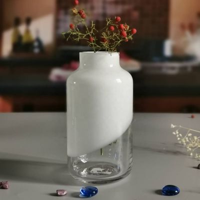 jakość Hand Made Solid White Top Half Ceramic Glass Jar Vase fabryka