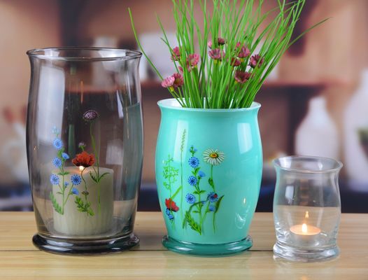 jakość Classic Antique Colored Glass 12 Inch Glass Vase fabryka