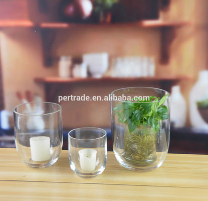 jakość Customize Color U Shape Hand Cutting Decorative Glass Vase fabryka