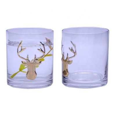 jakość Decorative Round Personalised Whisky Glass For Christmas fabryka