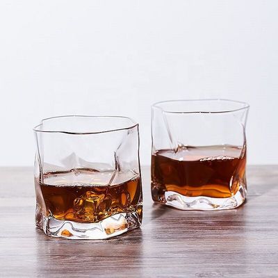 jakość Irregular Handmade Whiskey Glass With Gold Rim fabryka