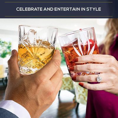 jakość Old Fashioned Lead Free Embossed 10 Oz Whiskey Glasses , Whiskey Tasting Glasses fabryka