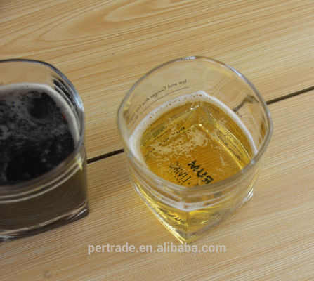 jakość Set Of Four Square 240ml Fancy Whiskey Glass With Decal fabryka