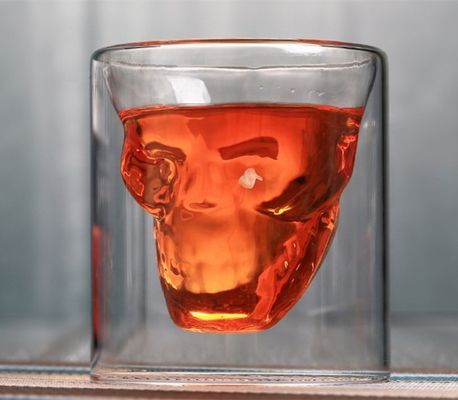 jakość Skull Shaped Double Wall 2.5oz Old Fashioned Whiskey Tumbler fabryka