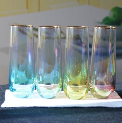 jakość Personalized INS Gradient Color Gold Rim Unique Shot Glass Set fabryka