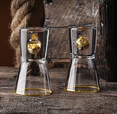 jakość Gold Foil Bottom Shot Glass Set fabryka