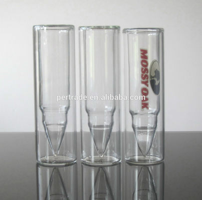 jakość Bullet Shaped Double Wall 45ml Unique Shot Glasses fabryka