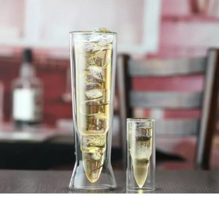 jakość Bullet Shaped Double Wall 45ml Unique Shot Glasses fabryka