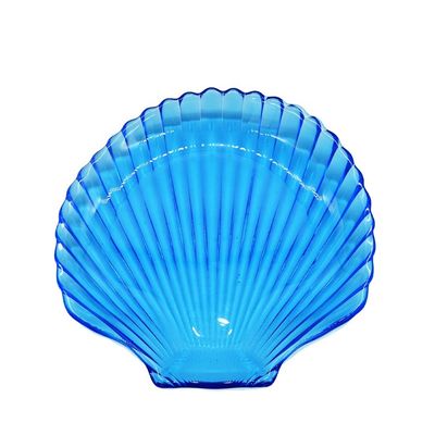 jakość Ocean Series Sea Shell Blue Glass Charger Plate For Dessert fabryka