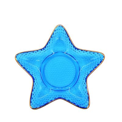 jakość Ocean Series Sea Shell Blue Glass Charger Plate For Dessert fabryka