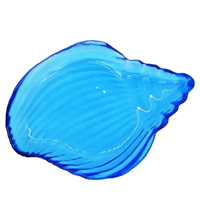 jakość Ocean Series Sea Shell Blue Glass Charger Plate For Dessert fabryka