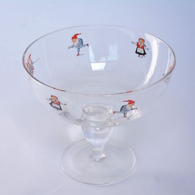 jakość Large Diameter Crystal Glass Fruit Bowl , Crystal Salad Serving Bowl With Stand fabryka
