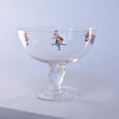 jakość Large Diameter Crystal Glass Fruit Bowl , Crystal Salad Serving Bowl With Stand fabryka