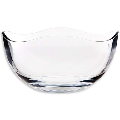 jakość Transparent Durable Wave Rim Glass Charger Plates , Fruit Salad Glass Bowl fabryka