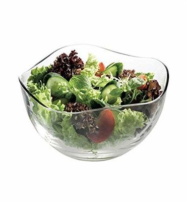 jakość Transparent Durable Wave Rim Glass Charger Plates , Fruit Salad Glass Bowl fabryka
