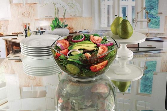 jakość Transparent Durable Wave Rim Glass Charger Plates , Fruit Salad Glass Bowl fabryka