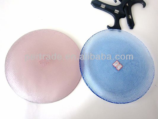 jakość 10 Inch Transparent Edge Tinting Color Glass Charger Plates fabryka