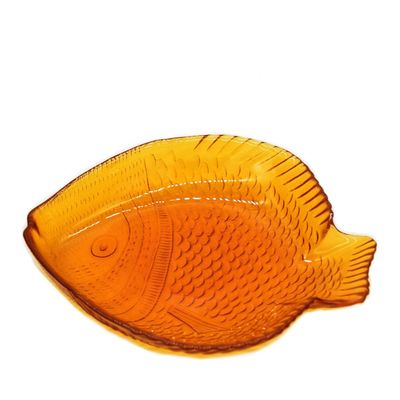 jakość Fish Shaped Embossed Colorful Glass Charger Plates fabryka