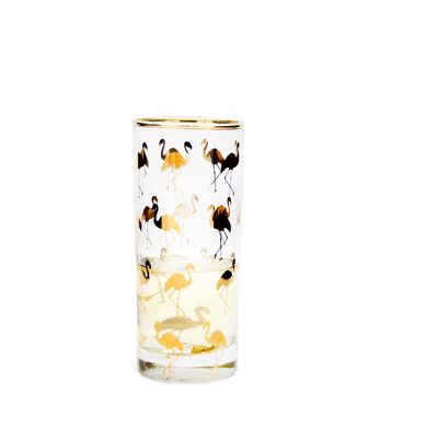 jakość Golden Flamingo Printed Crystal Highball Glasses For Restaurant fabryka