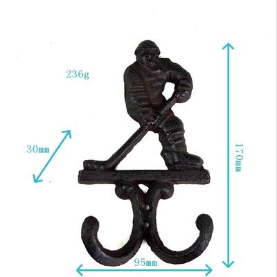 jakość Ice Hockey Rustic Cast Iron Coat Hooks Cast Iron Crafts fabryka