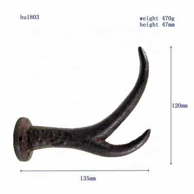 jakość Deer Antler Cast Iron Wall Hooks Cast Iron Crafts Rust fabryka