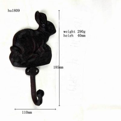 jakość Antique Cute Rabbit Cast Iron Hat Hooks Cast Iron Crafts fabryka