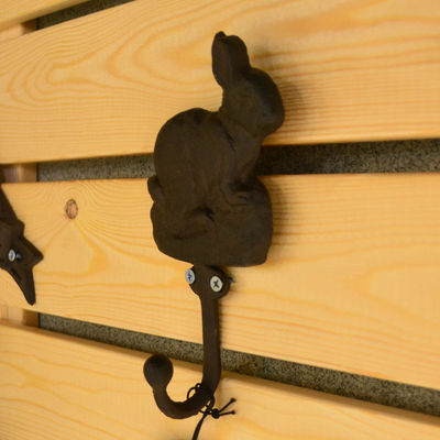 jakość Antique Cute Rabbit Cast Iron Hat Hooks Cast Iron Crafts fabryka