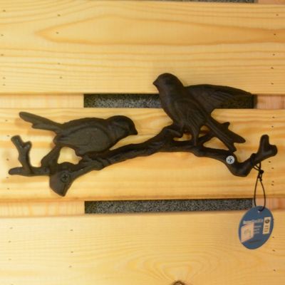 jakość Antique Wall Mount Bird shape Black Iron Coat Hooks fabryka
