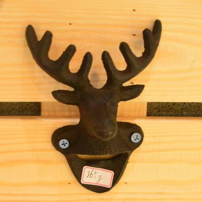 jakość Home Decor Deer Head Brown Rust Cast Iron Bottle Opener fabryka