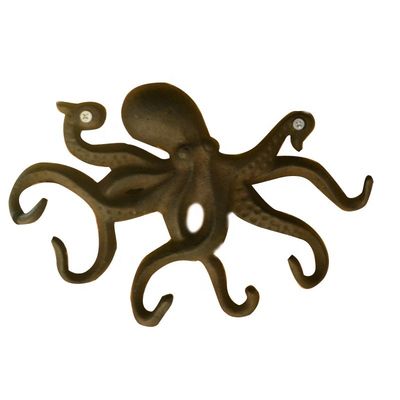 jakość Wall Mounted Creative Octopus Cast Iron Hat Hooks fabryka