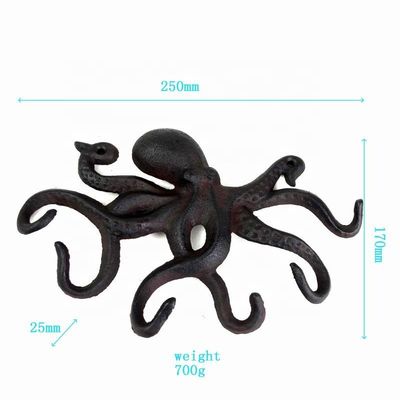 jakość Wall Mounted Creative Octopus Cast Iron Hat Hooks fabryka