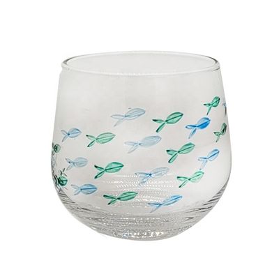 jakość Engraved Color Paint Short Tumbler Glass For Beverage fabryka