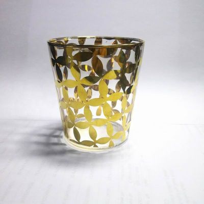 jakość Gold Print High End Stemless Wine Glass Tumbler , Crystal Highball Glasses fabryka