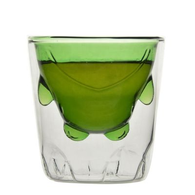 jakość Green Borosilicate Double Layer Colored Drinking Glasses fabryka