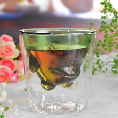 jakość Green Borosilicate Double Layer Colored Drinking Glasses fabryka