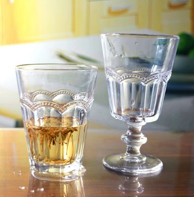 jakość Stemless Embossed Multiple Tangent 10 Oz Glass Tumbler fabryka