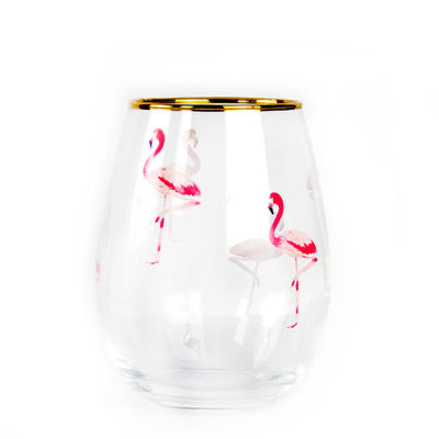 jakość Hand Painted Gold Rim Wine Glass Tumbler With Color Decal fabryka