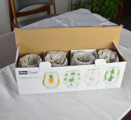 jakość Hand Painted Gold Rim Wine Glass Tumbler With Color Decal fabryka