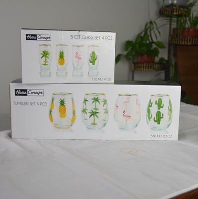 jakość Hand Painted Gold Rim Wine Glass Tumbler With Color Decal fabryka