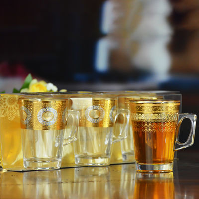 jakość Golden Decorated Gold Decal Tumbler Drinking Glasses fabryka