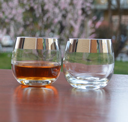 jakość Silver Rim Ion Plated Platinum Tumbler Drinking Glasses fabryka