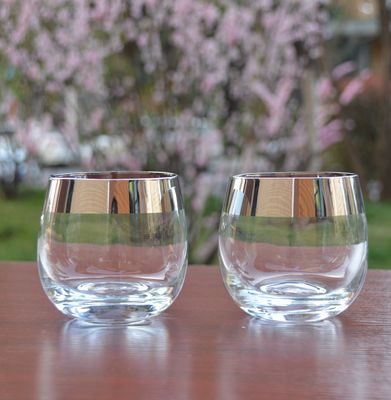 jakość Silver Rim Ion Plated Platinum Tumbler Drinking Glasses fabryka