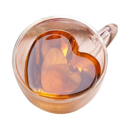 jakość Creative Lover Heart Shape Borosilicate Transparent Tea Cups fabryka