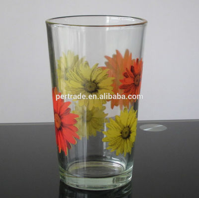 jakość Silk Printed Blooming Daisy 16 Oz Highball Glasses fabryka
