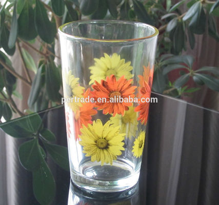 jakość Silk Printed Blooming Daisy 16 Oz Highball Glasses fabryka