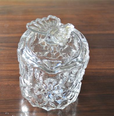 jakość Butterfly Embossed Creative Crystal Glass Storage Jars fabryka