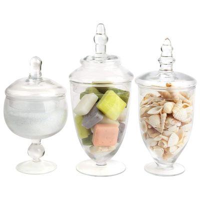 jakość Multipurpose Set Of 3 Clear Glass Jars For Kitchen fabryka