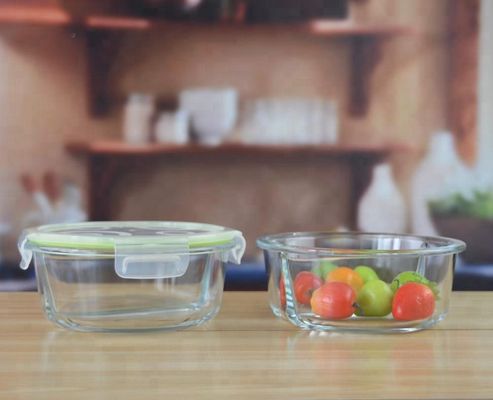 jakość Two Pots Borosilicate Clear Glass Storage Jars , Glass Bowls With Lids fabryka