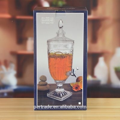 jakość Deep Cutted Engraved 5l Glass Jar With Lid . Glass Food Storage Jars fabryka