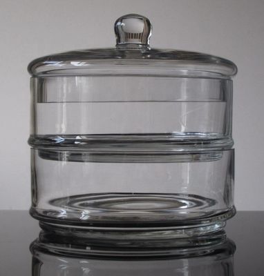jakość Handblown 3 Layer Stackable Storage Jars With Lids fabryka